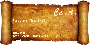 Csaby Anatol névjegykártya